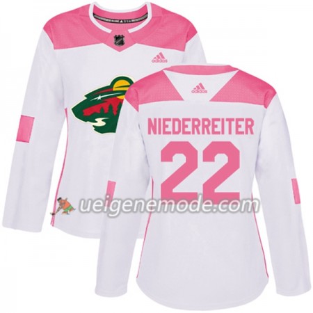 Dame Eishockey Minnesota Wild Trikot Nino Niederreiter 22 Adidas 2017-2018 Weiß Pink Fashion Authentic